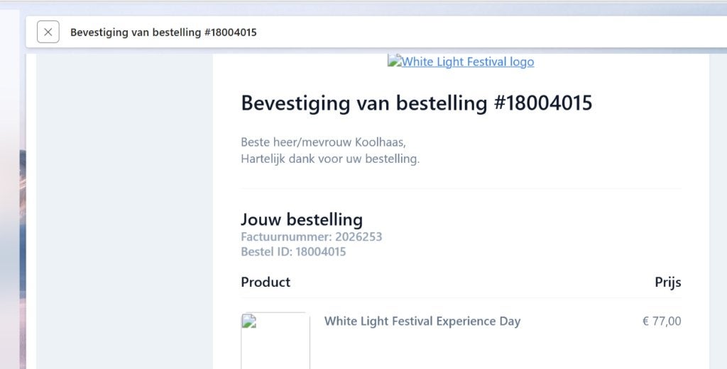 26-9 White Light Experience Day in Wintertuin Baarn, Eén persoon