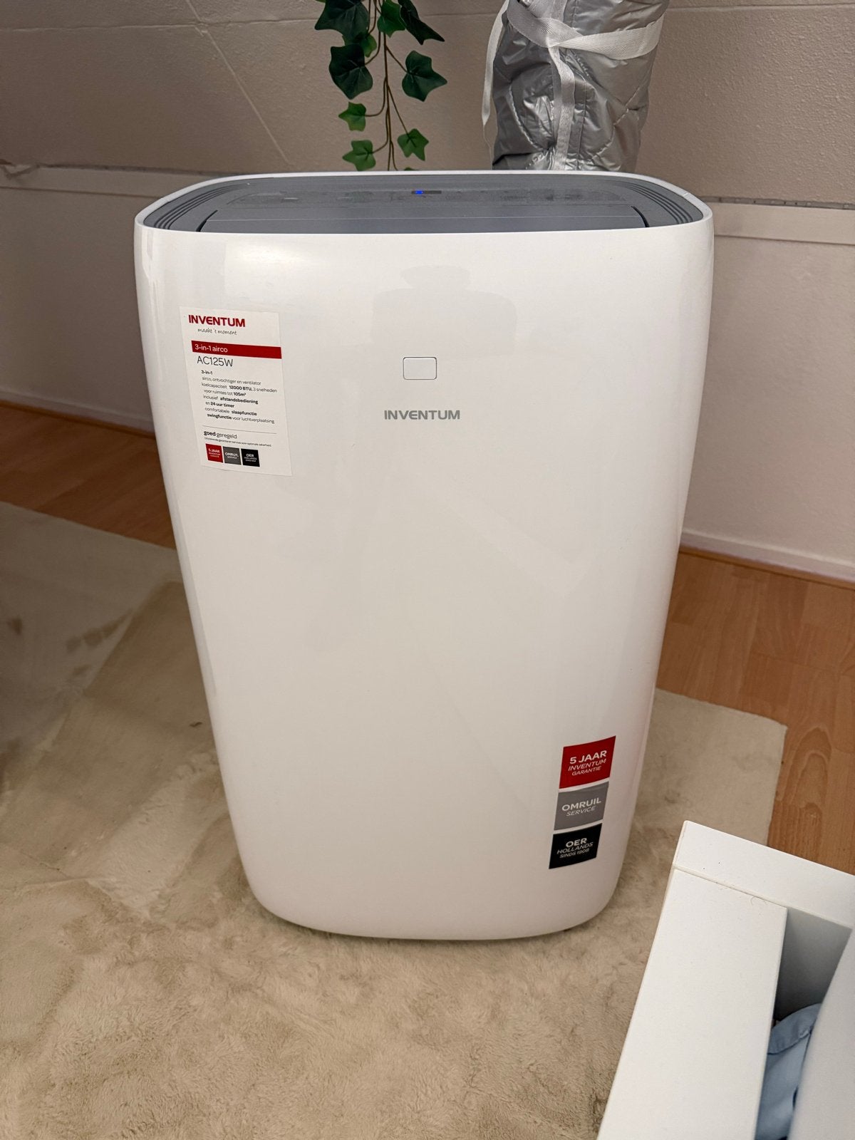 Inventum AC125W 3-in-1 Mobiele Airco - Koelen, Ventileren, O, Ophalen, Minder dan 60 m³, Timer, 3 snelheden of meer