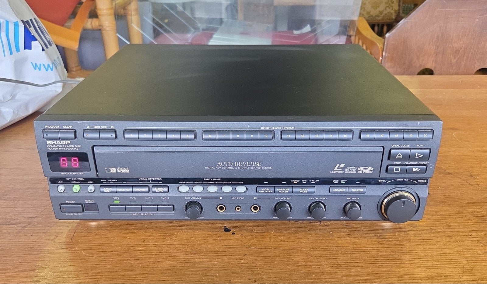Sharp MV-K8000MKII vintage karaoke laserdisc cd-speler, Ophalen, X, Niet werkend, X