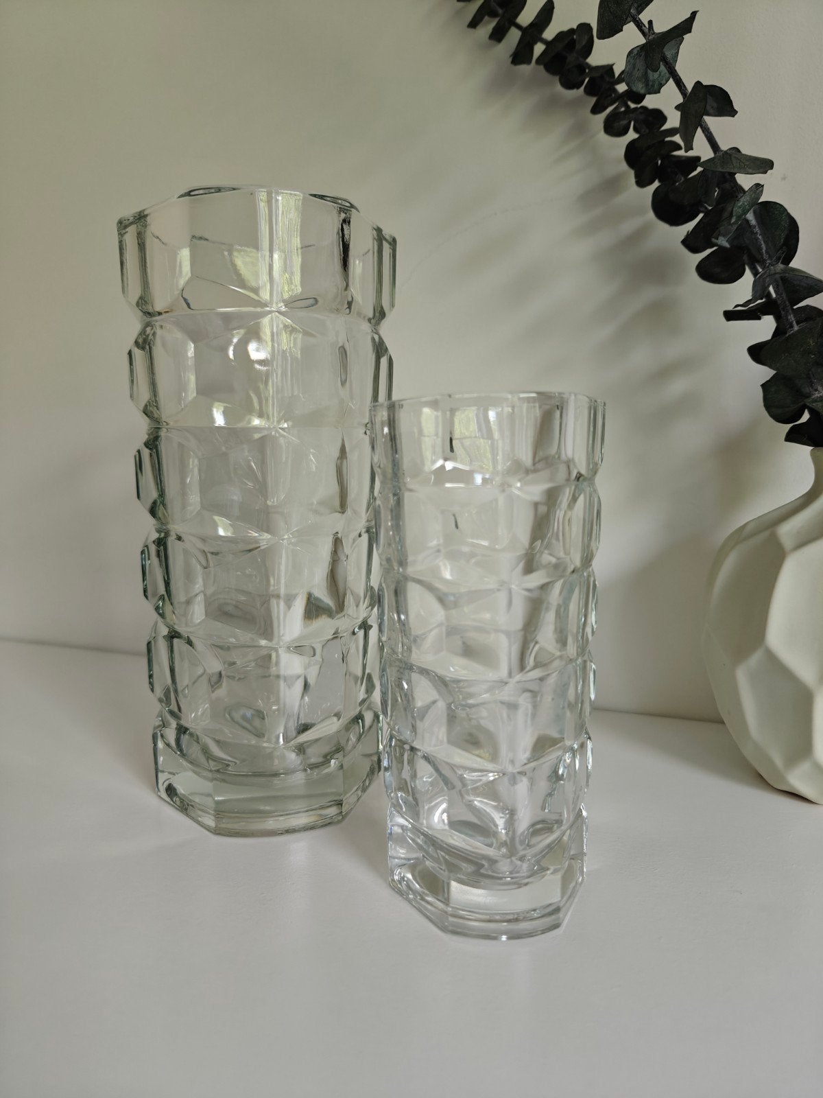 Set van 2 Vintage Luminarc "Windsor" Glazen Vazen, Antiek en Kunst, Ophalen of Verzenden