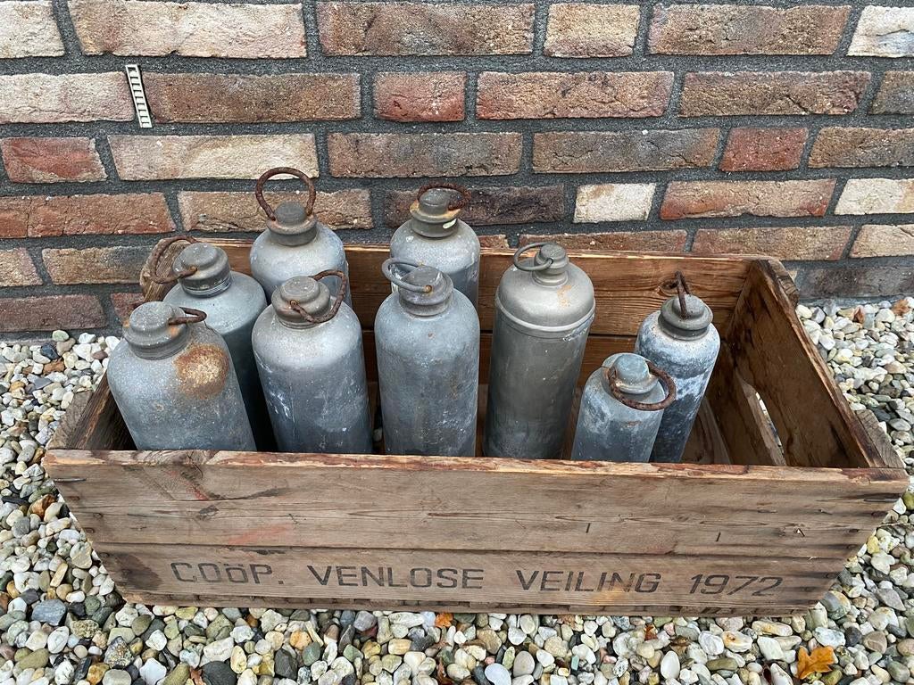 Vintage zinken warmwater kruiken, Ophalen of Verzenden