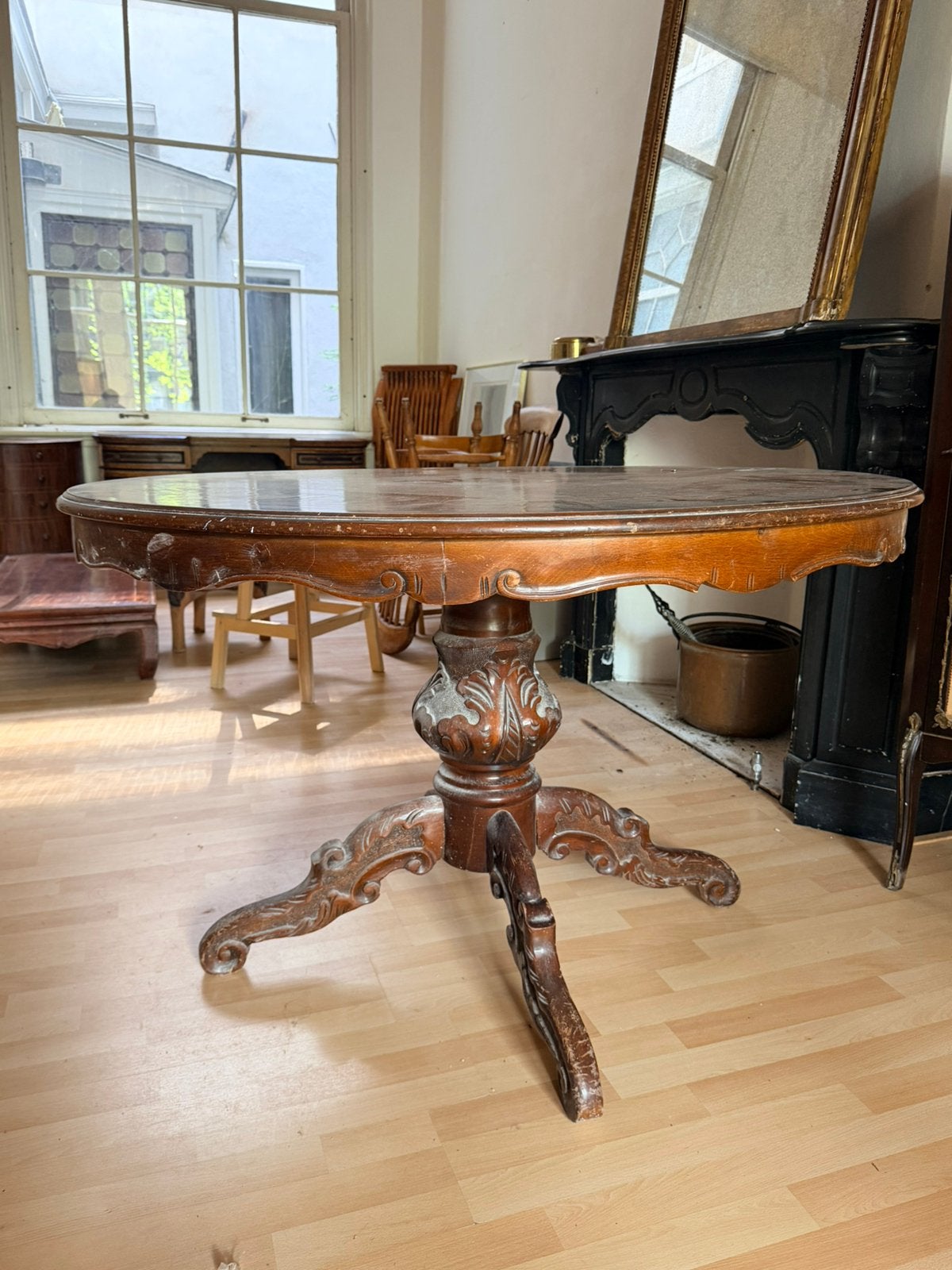 Opknapper Ingelegde antieke tafel - MOET WEG, Ophalen of Verzenden