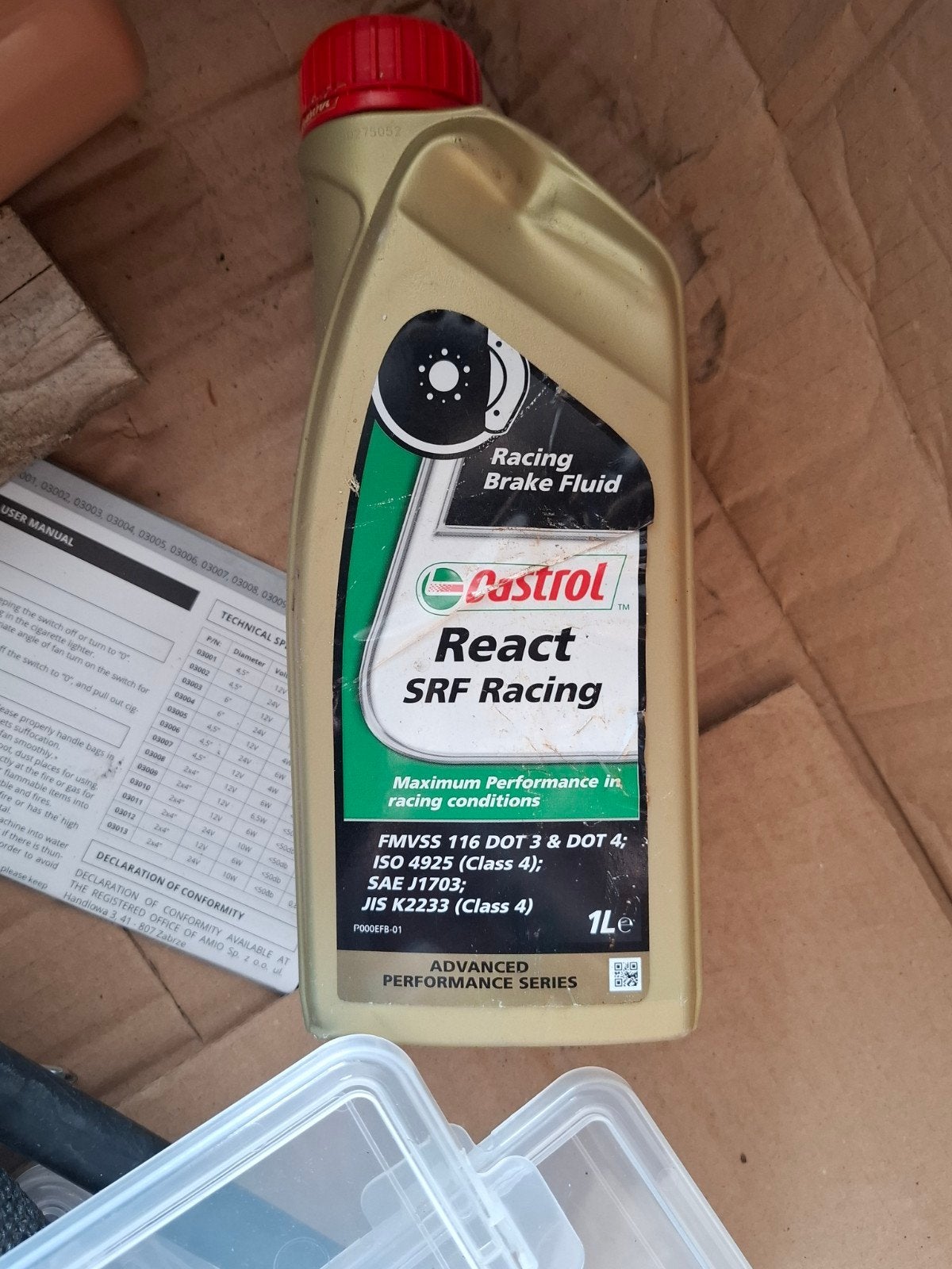 Castrol react srf racing dot 3 en dot 4 rem olie, Ophalen of Verzenden