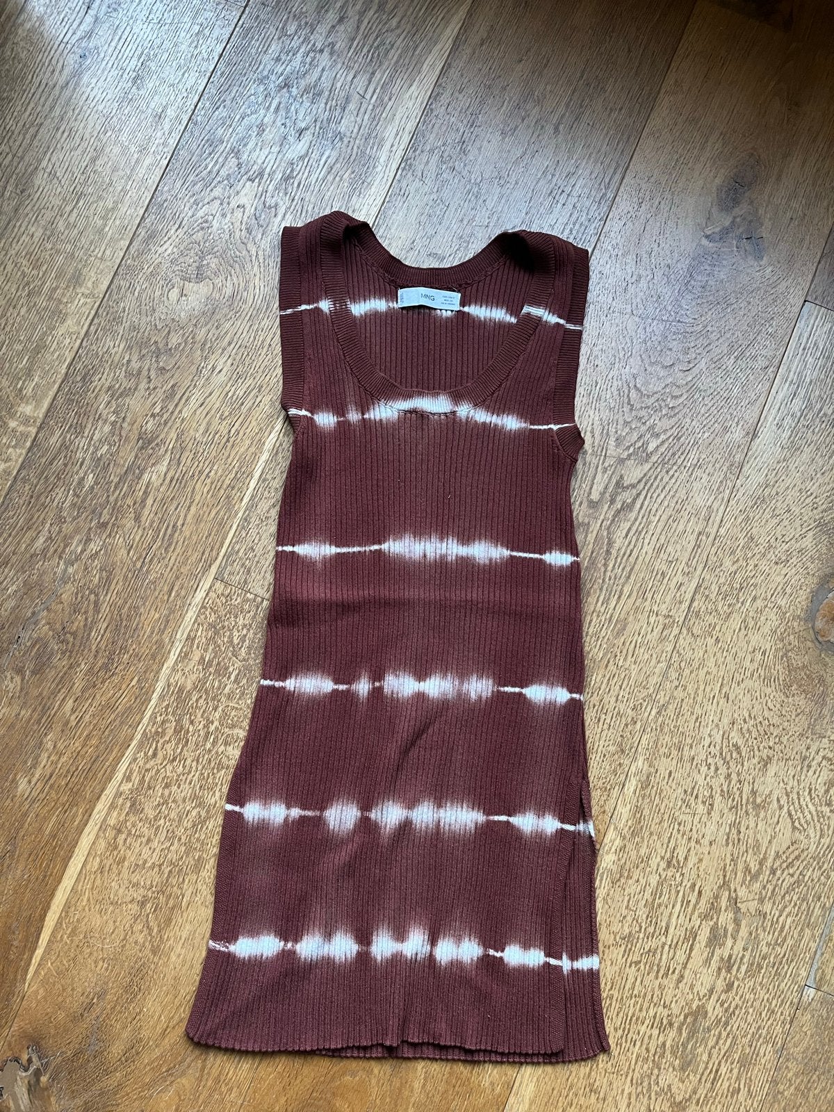 Mango MNG dames tanktop bruin wit maat M, Maat 38/40 (M), Bruin, Ophalen of Verzenden, Zonder mouw