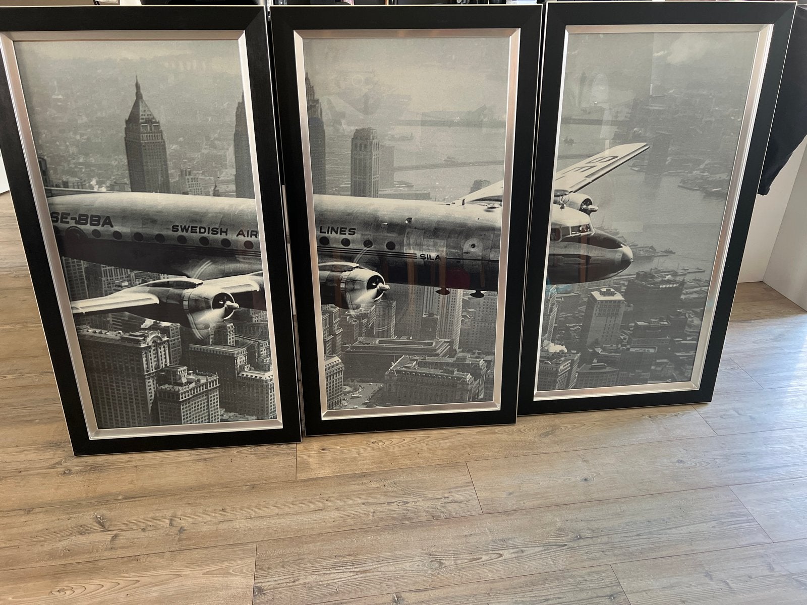 3-luik Aircraft over NY - Zwart-wit foto's, Ophalen, Gebruikt, Foto of Poster, 75 – 100