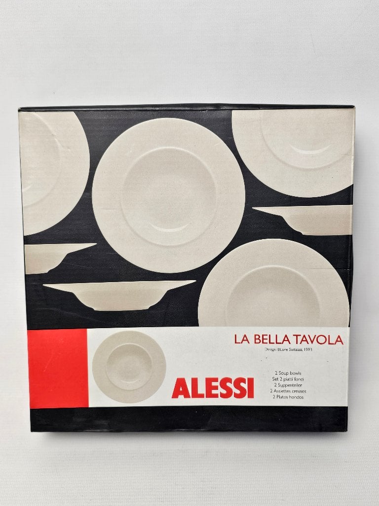 # 2 Alessi La Bella Tavola diepe borden - Ettore Sottsass, Ophalen of Verzenden, Zo goed als nieuw, Bord(en), Overige stijlen