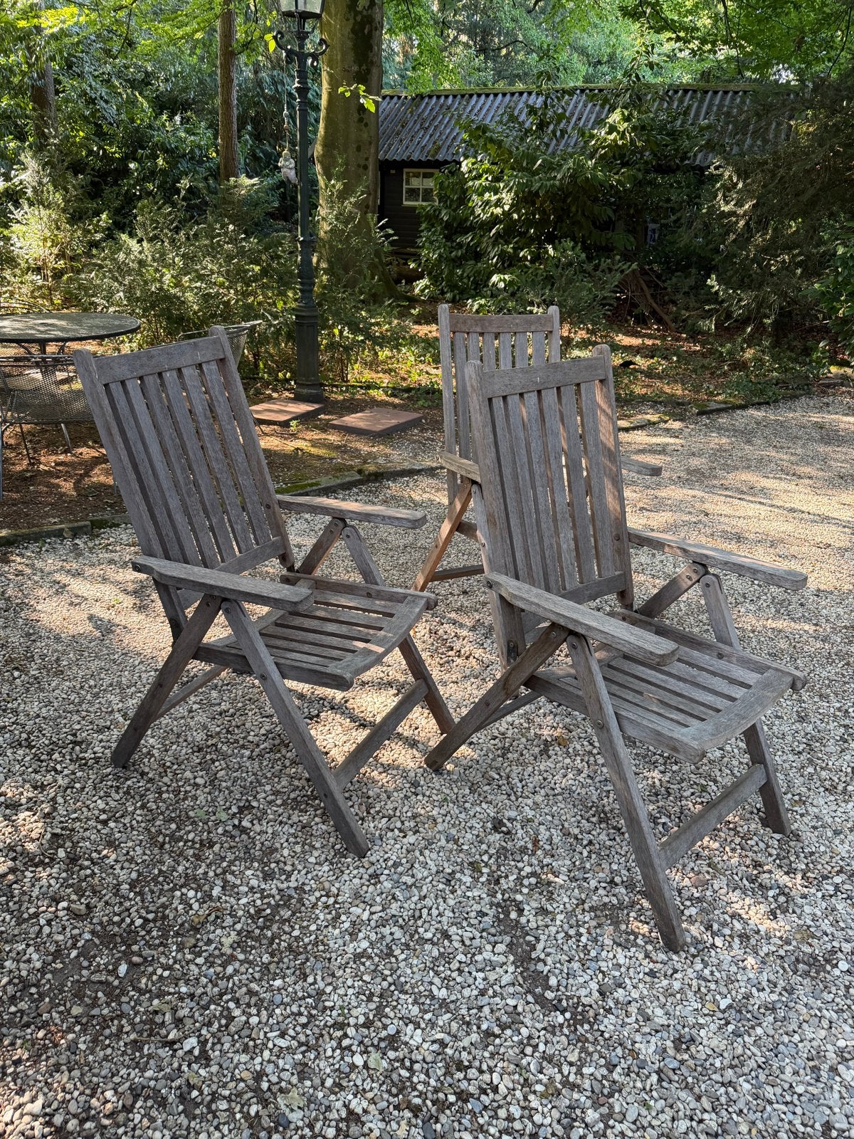 Degelijke teakhouten tuinstoelen - Gebruikt maar goed, Tuin en Terras, Tuinstoelen, Ophalen, Gebruikt, Teakhout, Inklapbaar