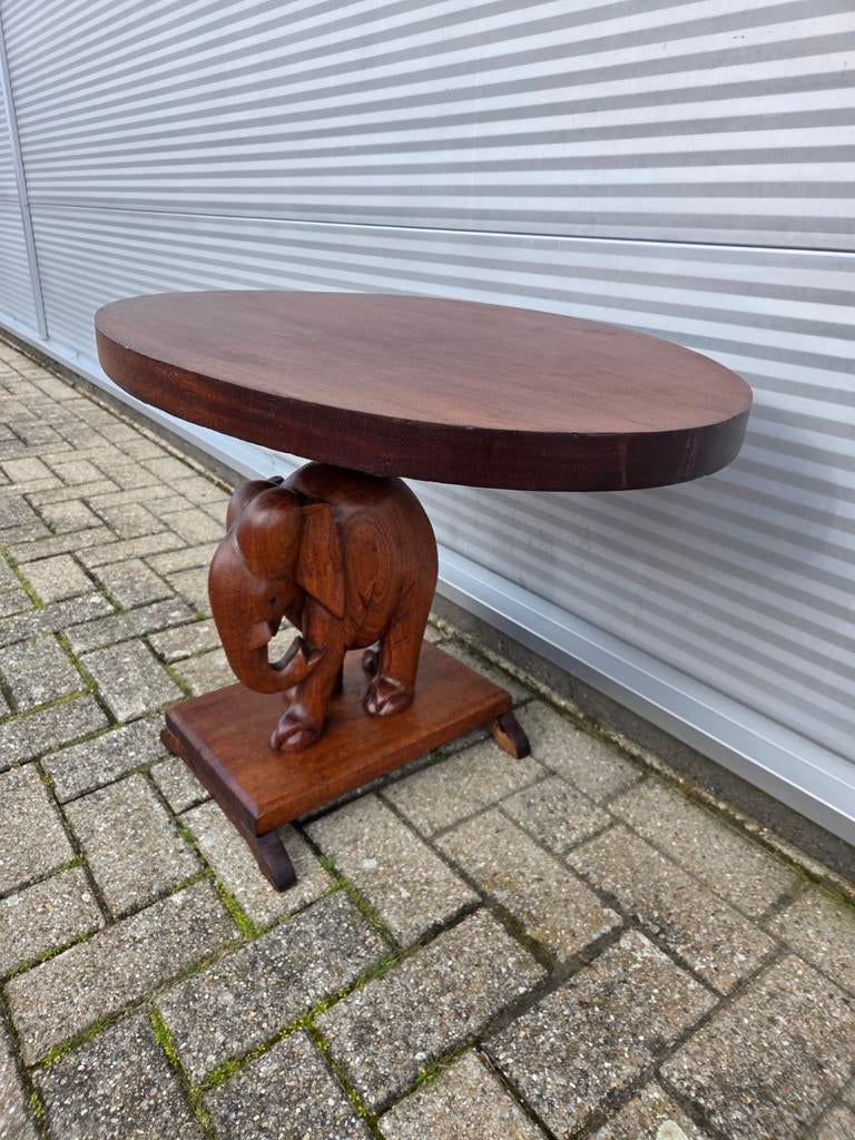 Vintage teakhout olifant tafel jaren 50 60, Antiek en Kunst, Ophalen
