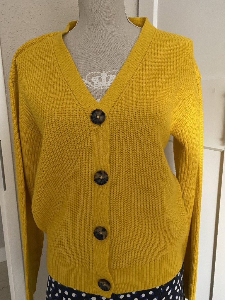 Gele Cardigan Vest- Maat M Merk Casual Ladies, Maat 38/40 (M), Geel, Casual Ladies, Ophalen of Verzenden