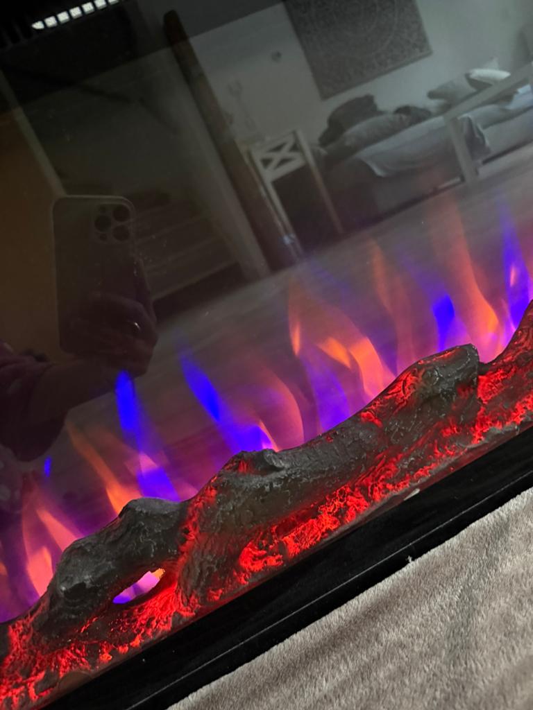 Elektronische sfeerhaard met warmte, Huis en Inrichting, Haarden, Ophalen of Verzenden, Zo goed als nieuw, Vrijstaande haard, Elektrische haard