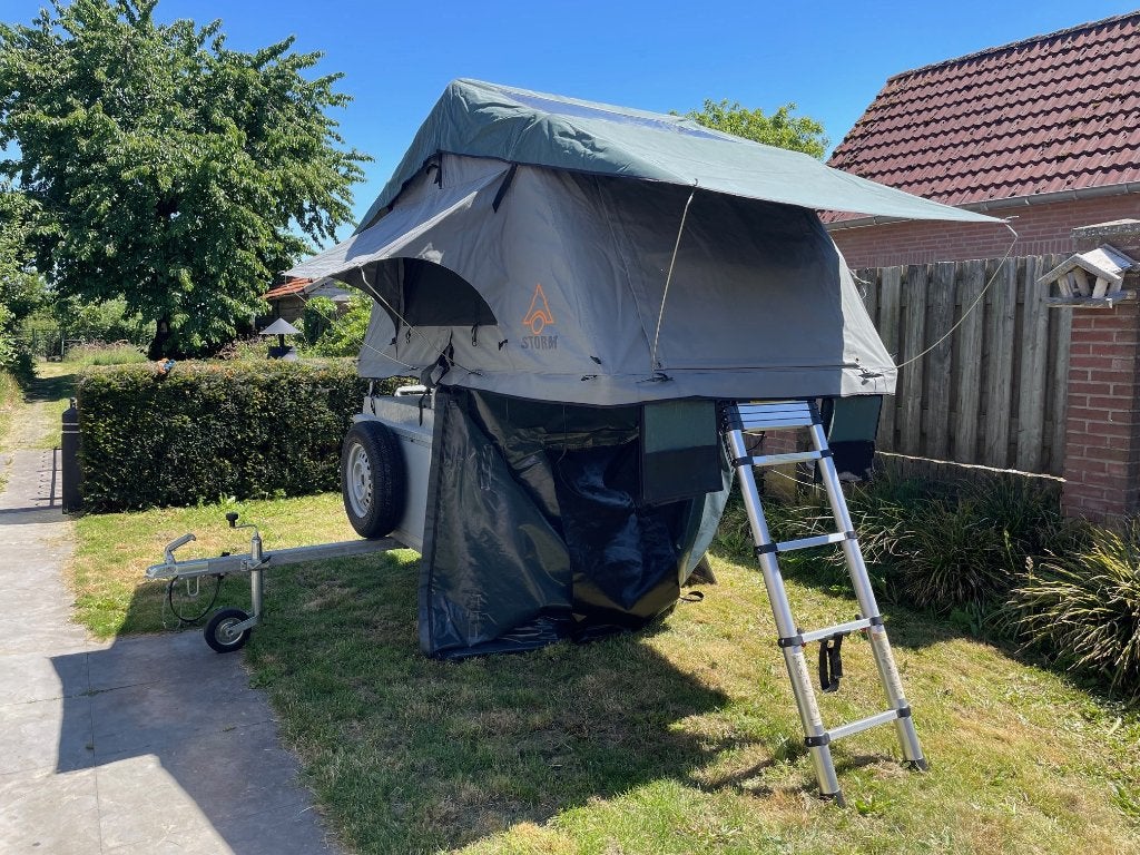 aanhangwagen met daktent, Tot en met 2, Lichtgrijs, Ophalen, Overige merken
