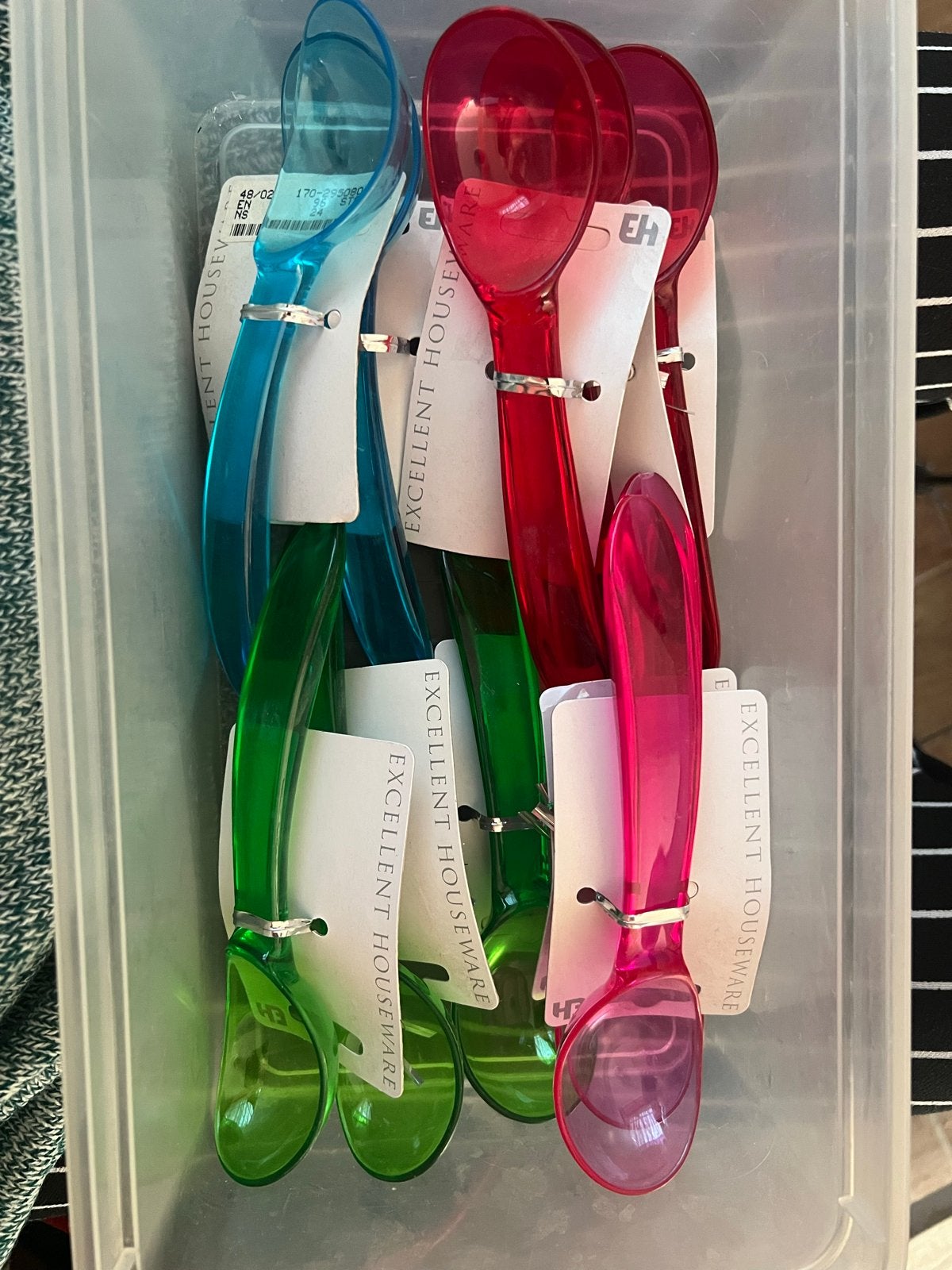 Set van 10 gekleurde ijslepels - rood, groen, blauw, roze, Overige typen, Kunststof, Nieuw, Ophalen of Verzenden