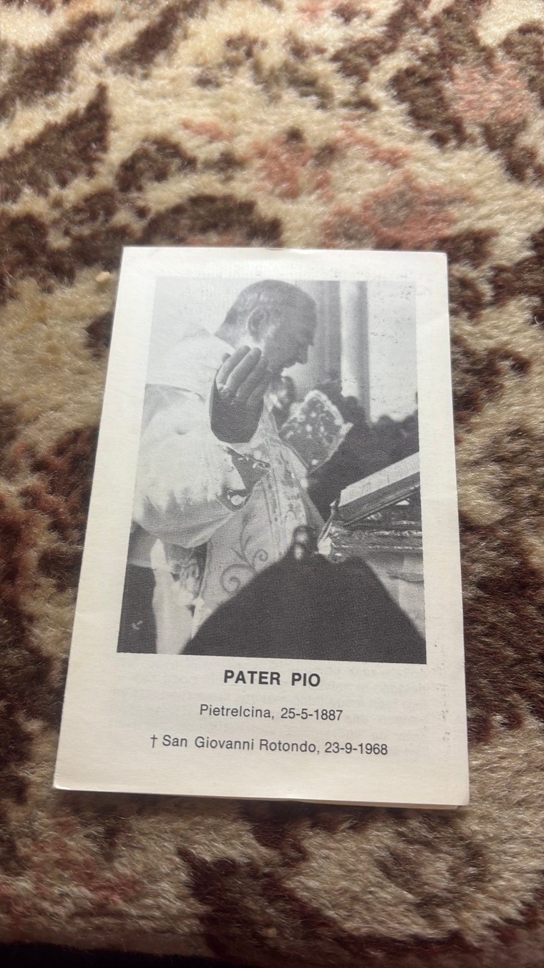Prentje pater pio, Verzamelen, Ophalen of Verzenden, Kaart of Prent