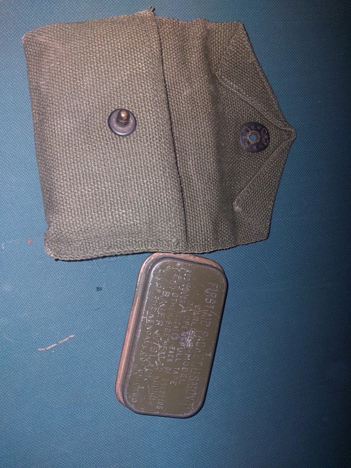 Originele ww2 us 1st aid kit, Verzamelen, Ophalen of Verzenden, Amerika