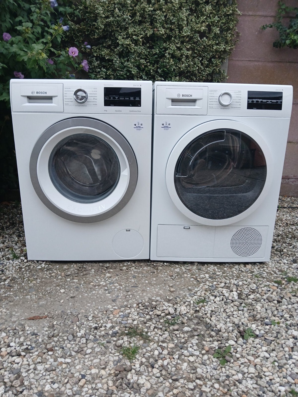 Jonggebruikte Bosch serie 6 Wasmachine & Condensdroger, 1200 tot 1600 toeren, 8 tot 10 kg, Ophalen of Verzenden, Zo goed als nieuw