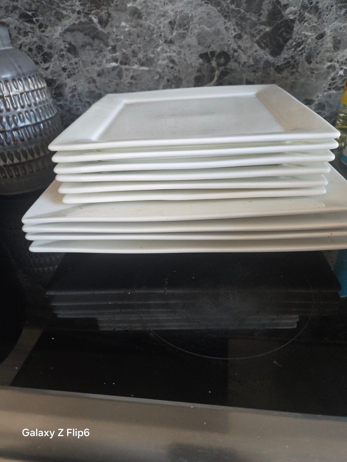 Strak wit servies met vierkante borden, Ophalen, Porselein, Overige stijlen, Bord(en)
