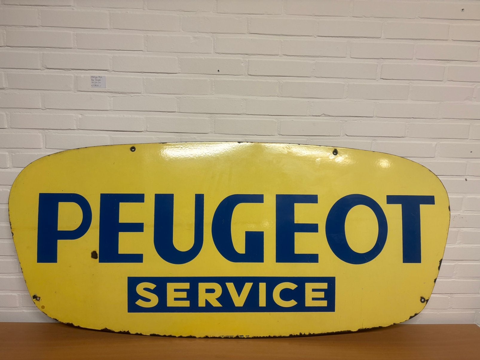 Super groot emaille bord Peugeot tweezijdig, Ophalen, Zo goed als nieuw, Reclamebord