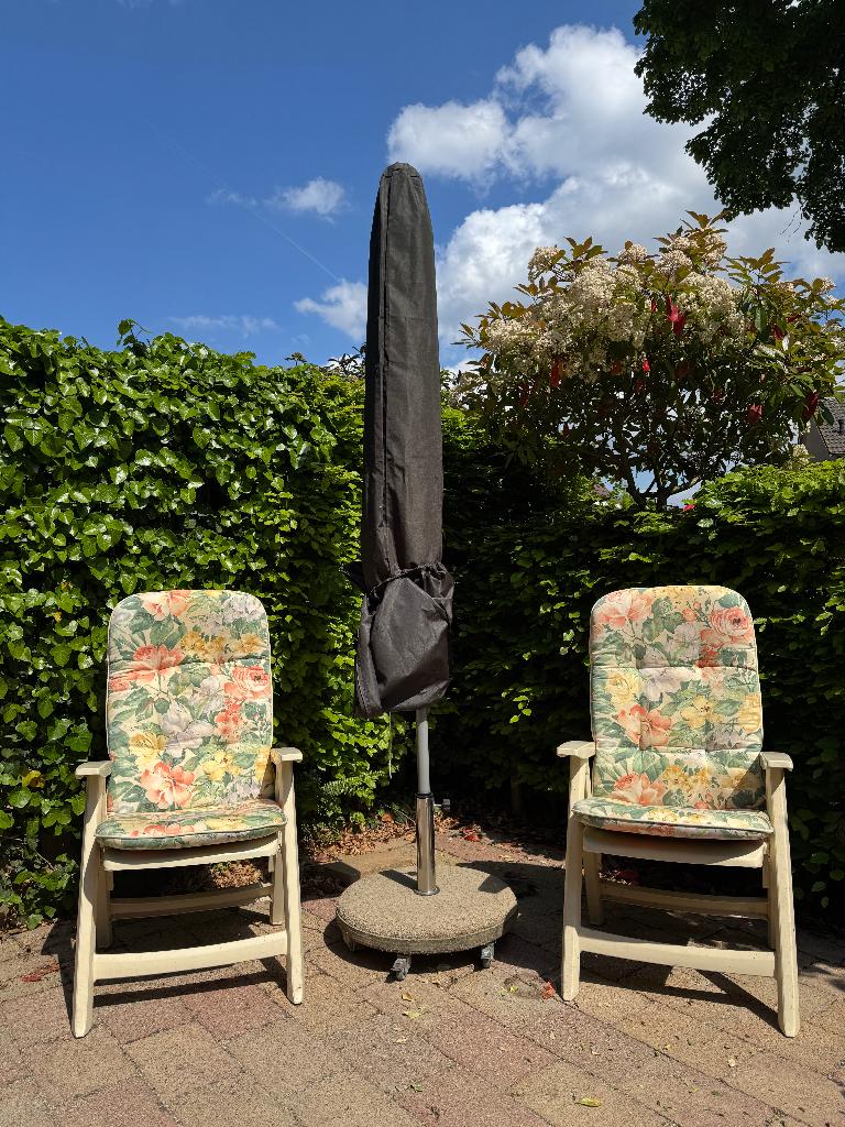 Parasol, Tuin en Terras, Ophalen, Kantelbaar, Overige typen, 2 tot 3 meter