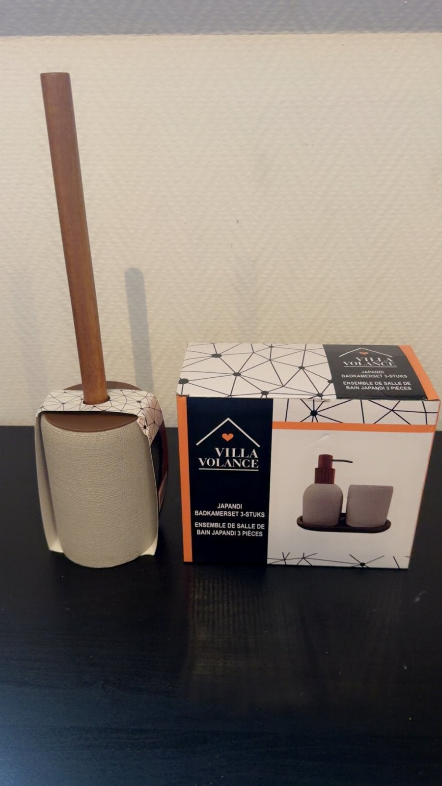Villa Volance Japandi Badkamerset 3-delig, Meerkleurig, Overige merken, Nieuw, Zeepdispenser/zeepbakje