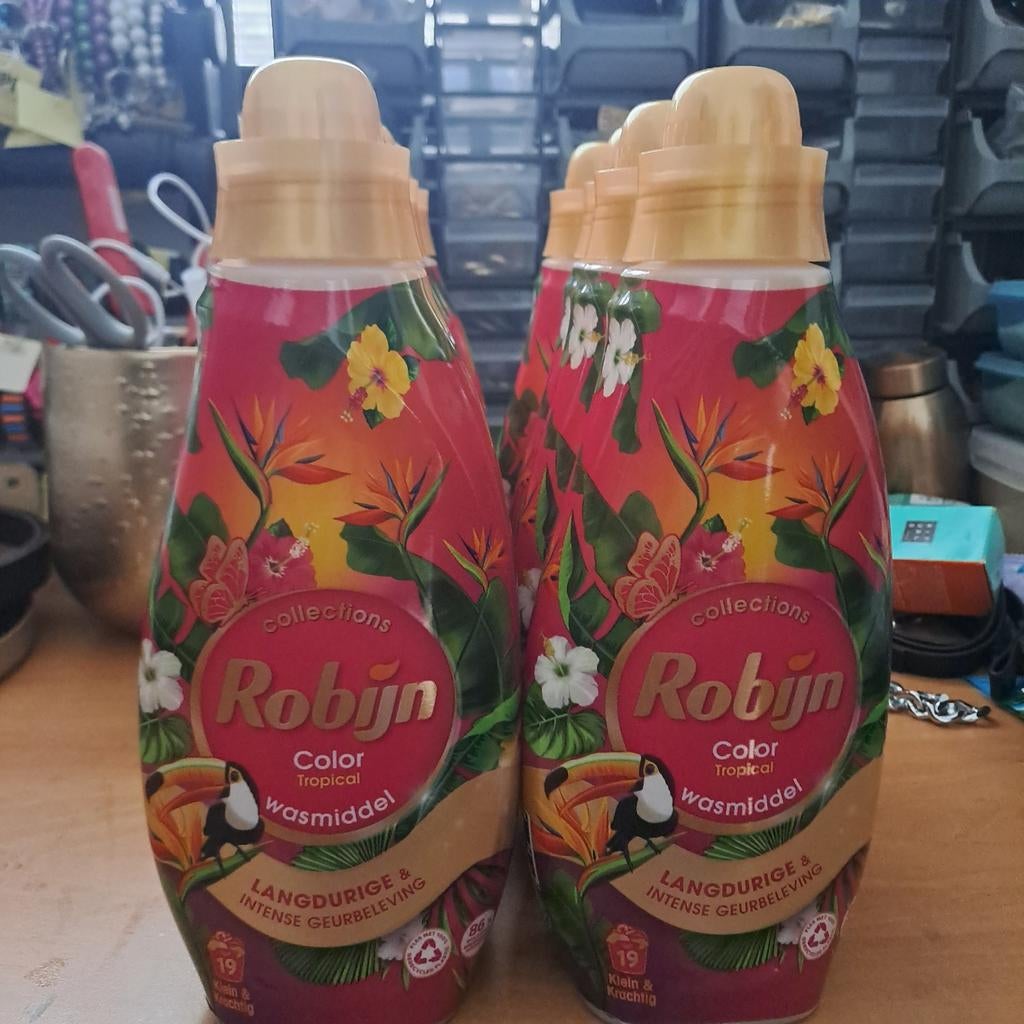 8 flessen Robijn Color Tropical wasmiddel - Nieuw!, Ophalen of Verzenden, Schoonmaakmiddel