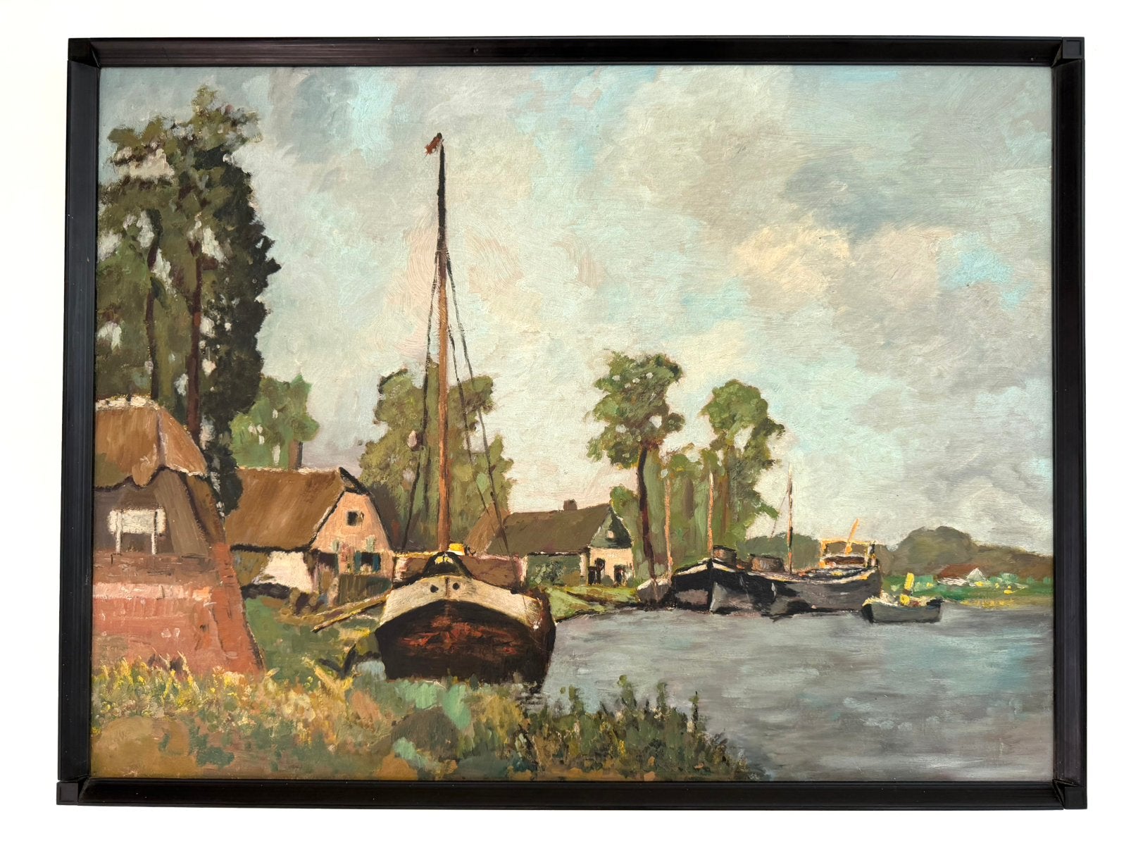Vintage antiek schilderij olieverf Hollands impressionisme, Ophalen of Verzenden