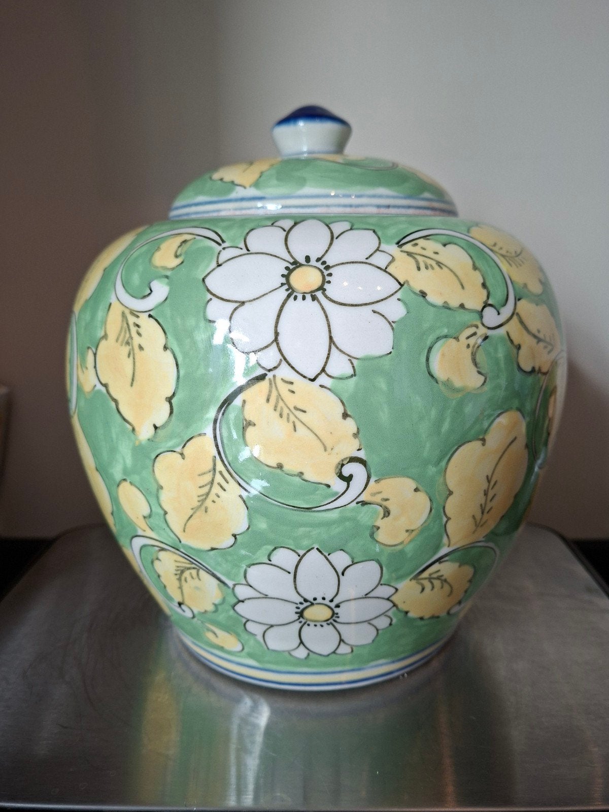 Grote Chinese porseleinen dekselpot met bloemen, Ophalen of Verzenden