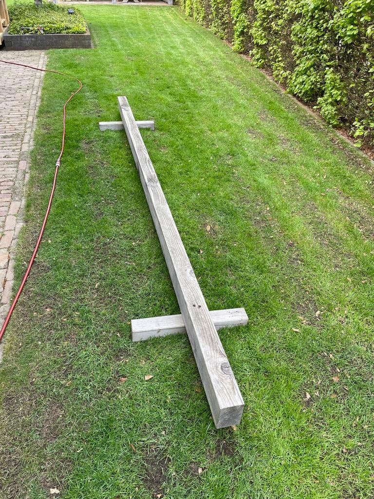 Robuuste turnbalk voor in de tuin - Hout, Ophalen, Gebruikt, Grijs, Materiaal
