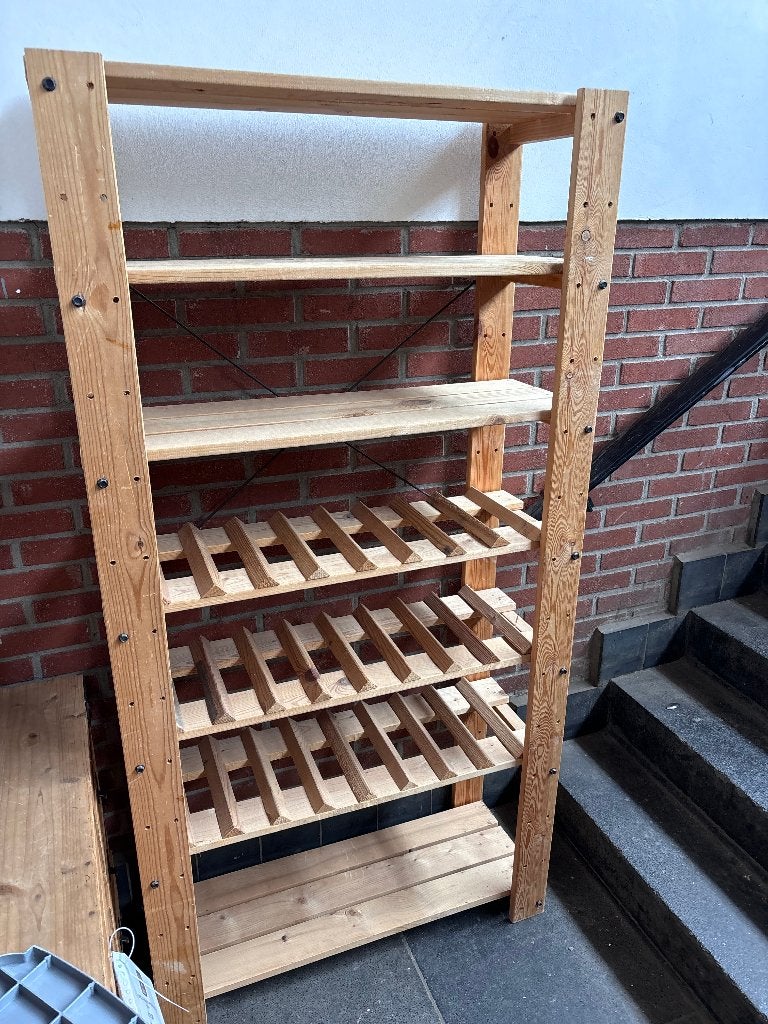 Houten Stellingkast Wijnrek Opbergrek, Ophalen, Gebruikt