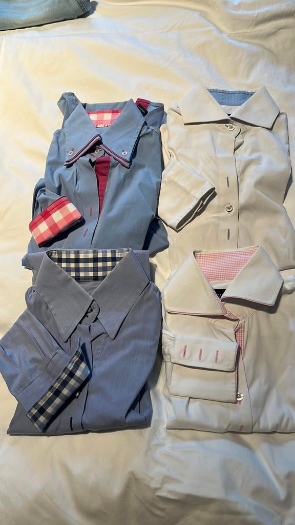 Cavallaro set, fluwelen colbert 40, 4x blouse 38 blauw wit, Ophalen of Verzenden, Zo goed als nieuw, Maat 38/40 (M), Blauw