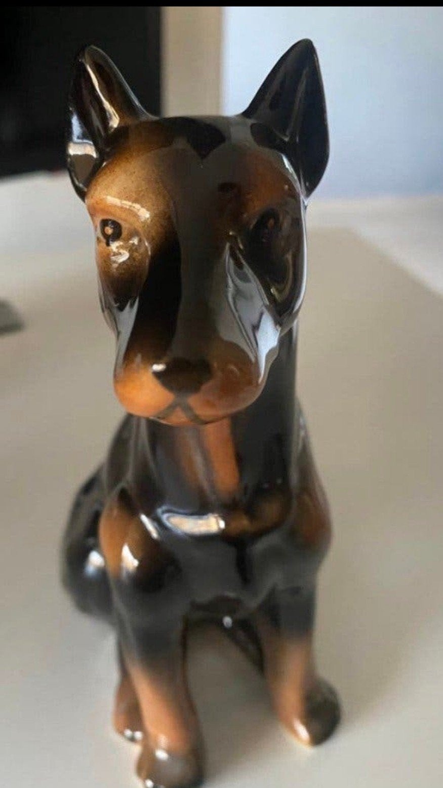 Vintage Doberman Beeldje - Mid Century, Ophalen of Verzenden, Zo goed als nieuw, Dier