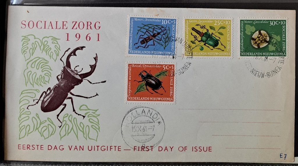 Ned.Nieuw Guinea: Sociale Zorg envelop 1961, Ophalen of Verzenden, Onbeschreven, Rest van de wereld