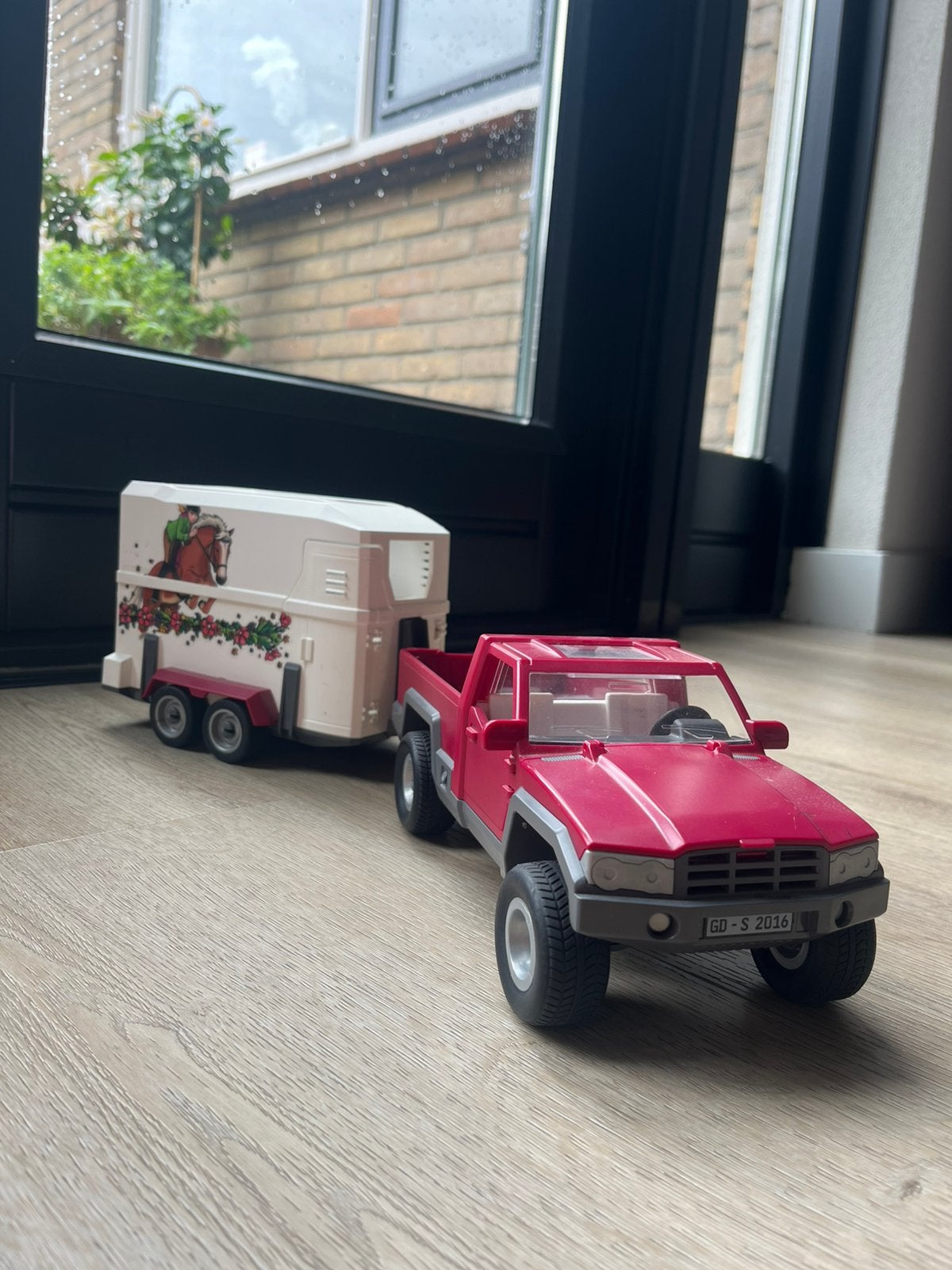 Schleich paarden pick-up en trailer, Ophalen, Gebruikt