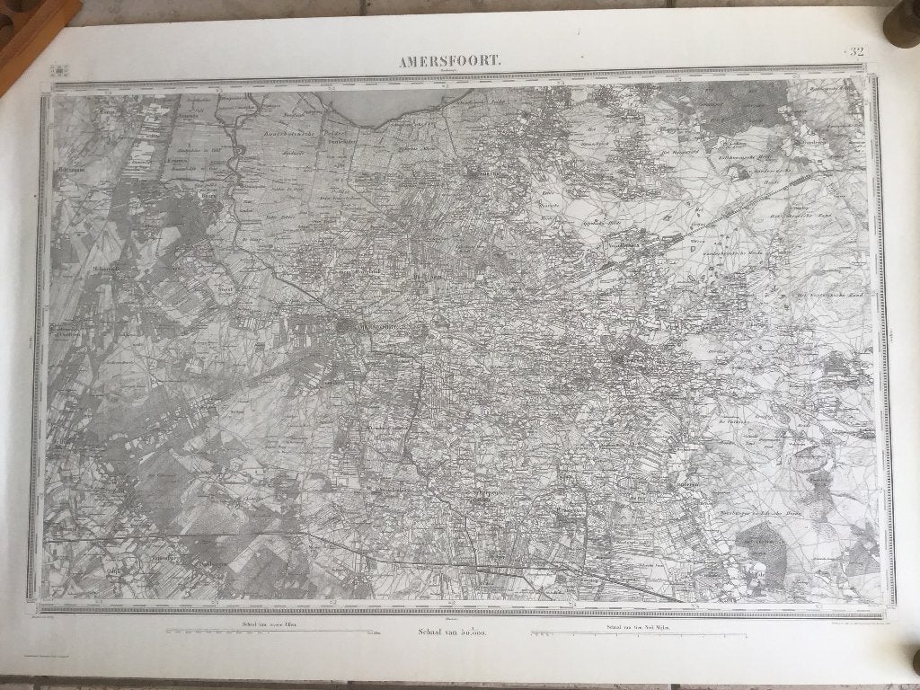 Topografische kaart Amersfoort, Boeken, Atlassen en Landkaarten, Ophalen of Verzenden, 1800 tot 2000, Nederland, Landkaart