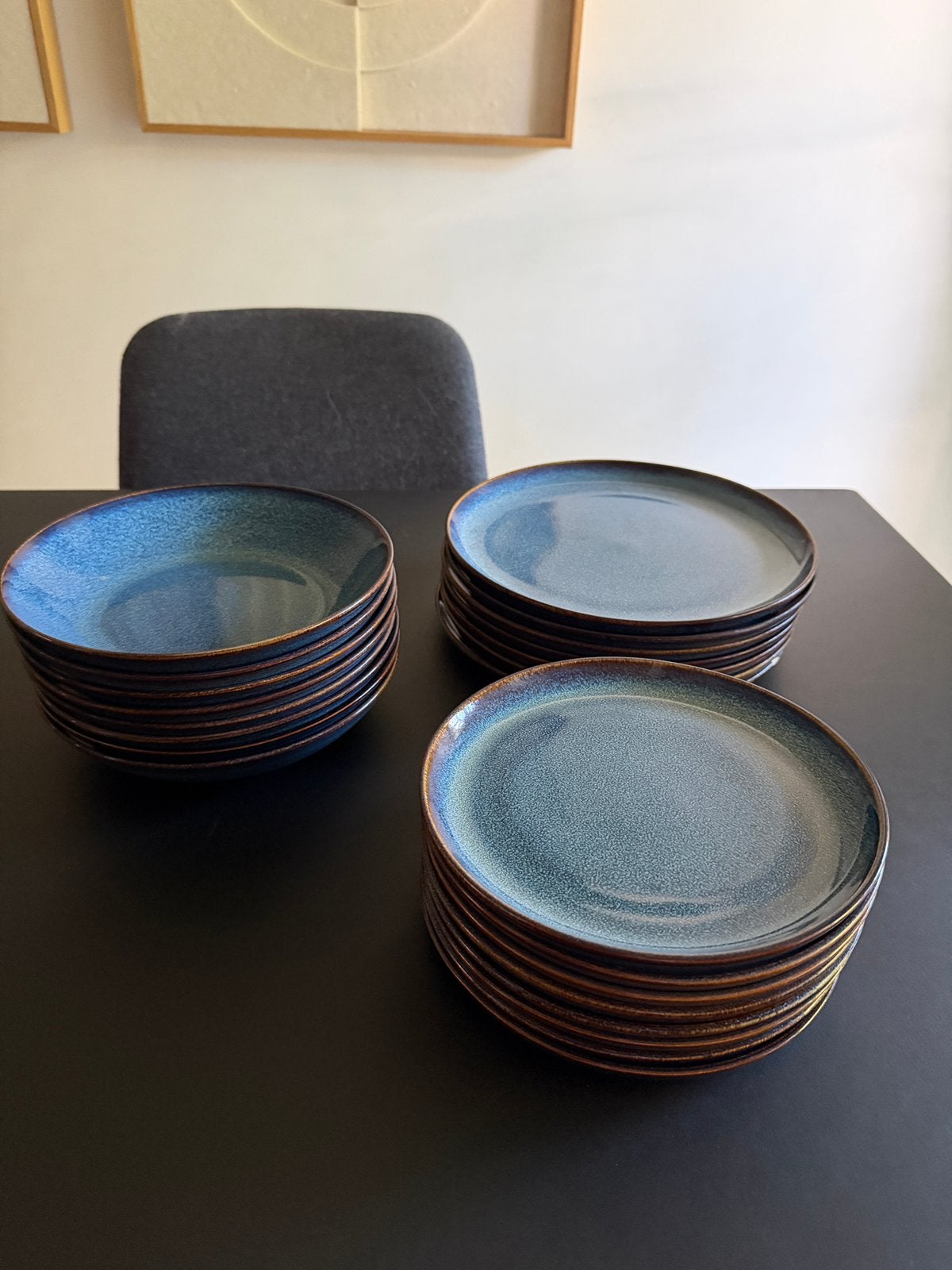 Ikea Gladelig blauw servies, Huis en Inrichting, Keuken | Servies, Zo goed als nieuw, Bord(en), Overige stijlen, IKEA, Ophalen