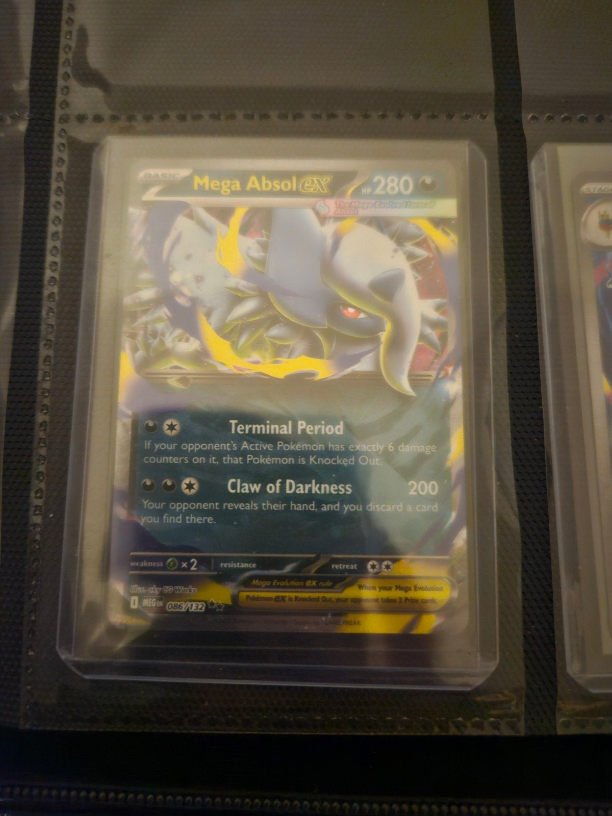Pokemon Mega Absol ex 086/132 Mega Evolution, Ophalen of Verzenden, Zo goed als nieuw, Losse kaart, Foil