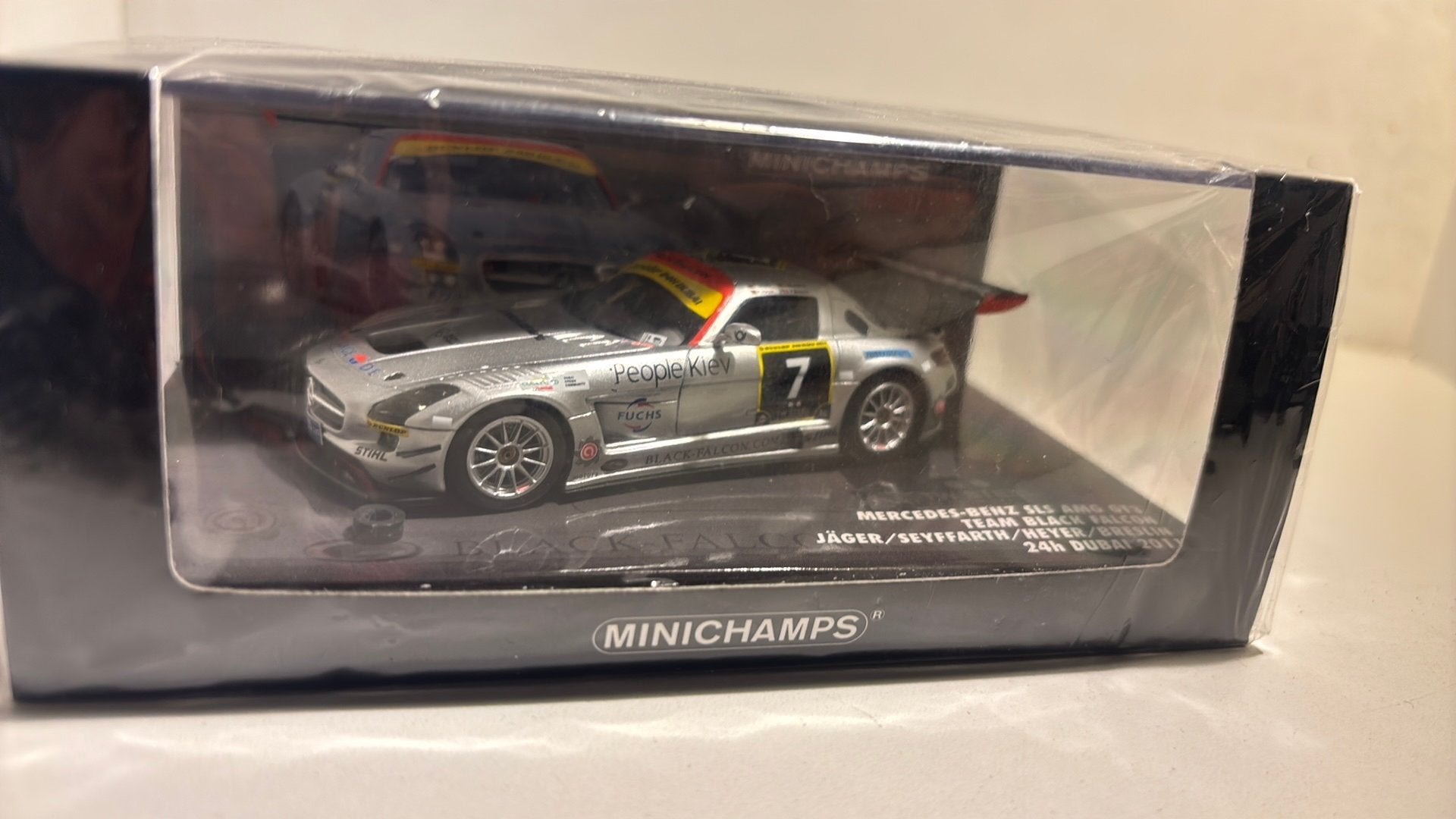 Mercedes benz sps amg gt3 24h dubai minichamps 1.43, Auto, Ophalen of Verzenden, MiniChamps, A