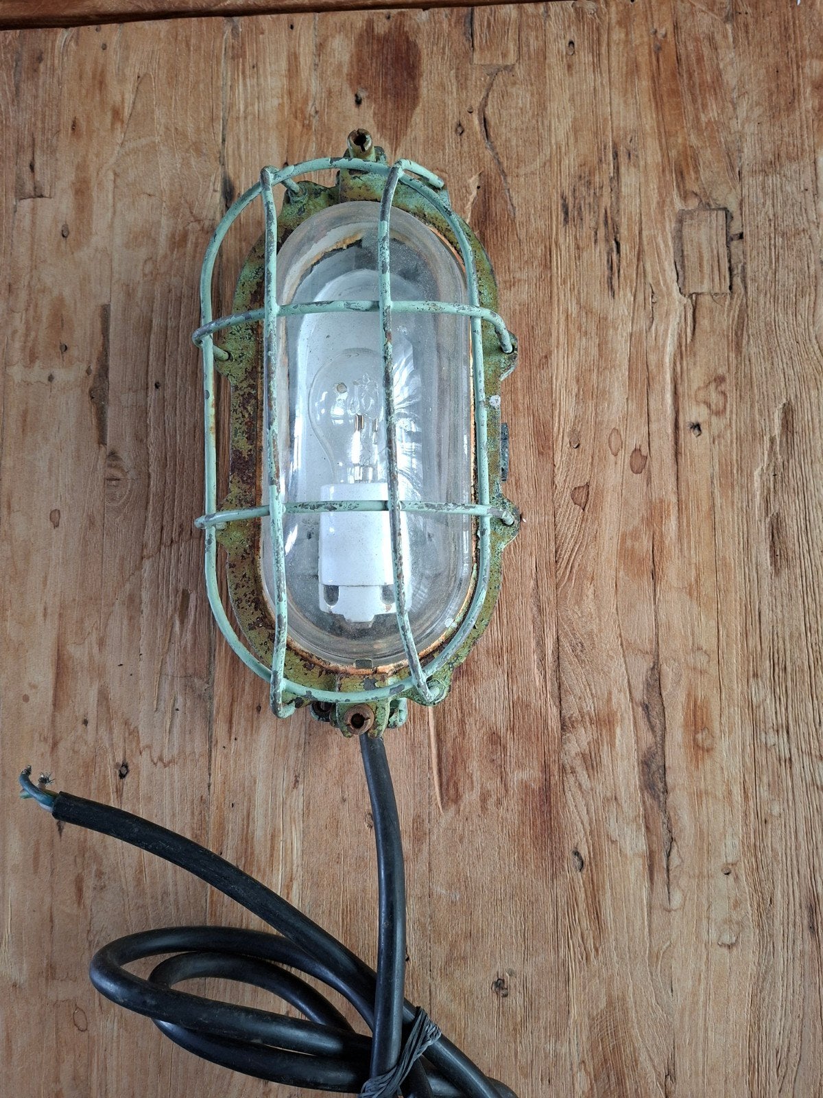 Industriële Buitenwandlamp - Groen Verweerd, Ophalen of Verzenden