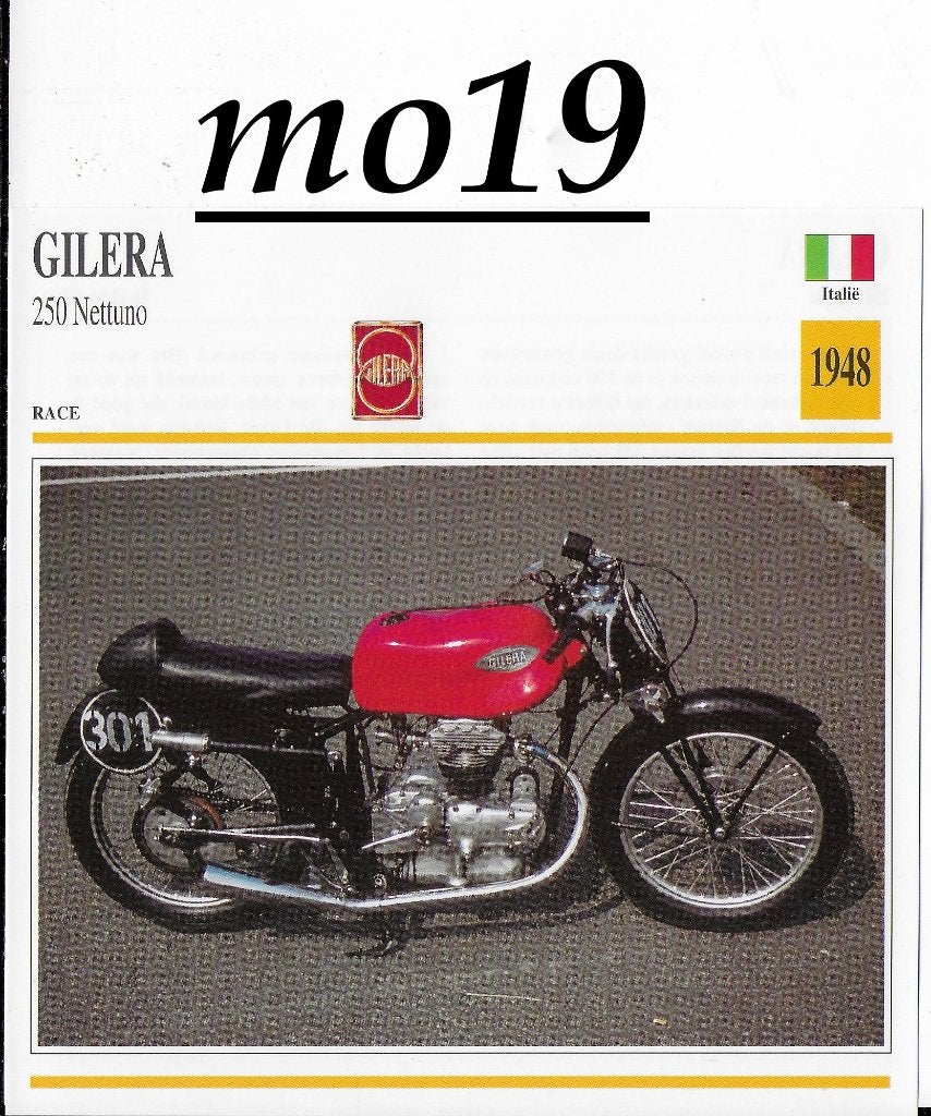Mo19 motorkaart gilera 250 netuno 1948, Ophalen of Verzenden, Zo goed als nieuw, Auto's