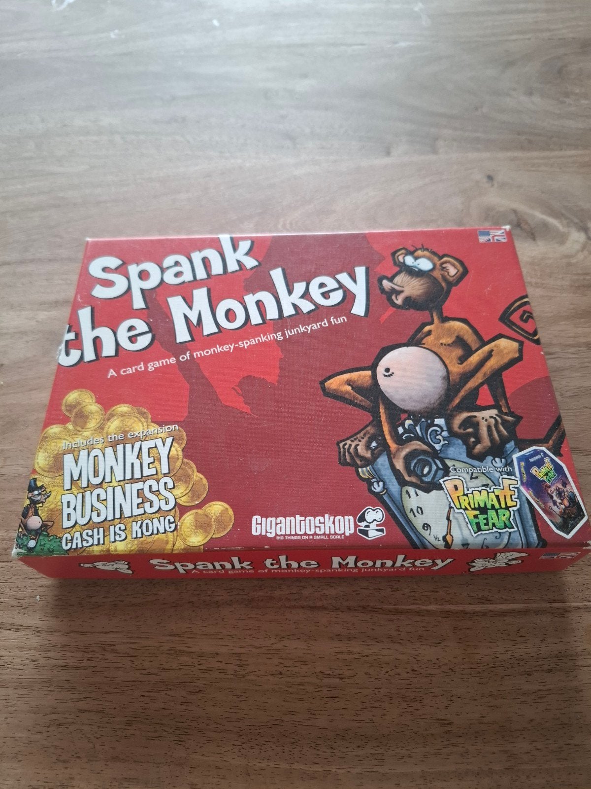 Spank the Monkey Card Game + Monkey Business Uitbreiding, Een of twee spelers, Ophalen of Verzenden, Gebruikt, Gigantoskop