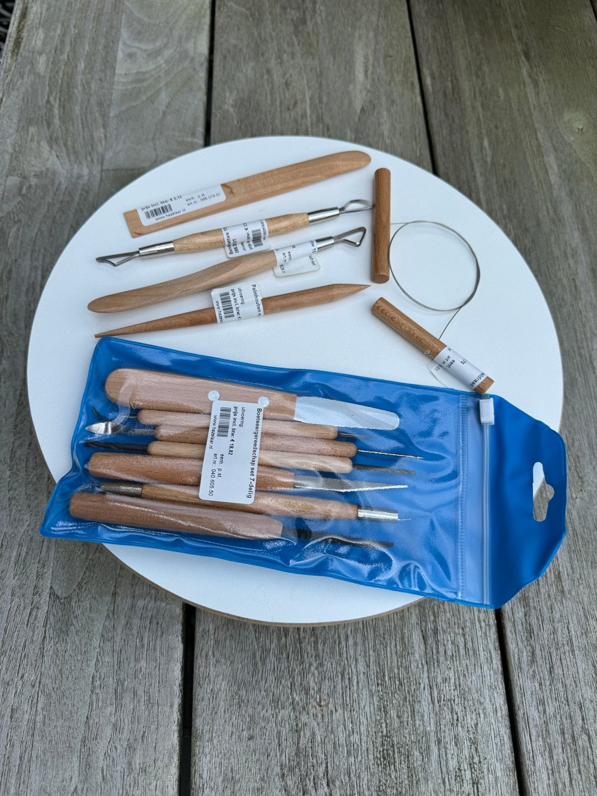 Basis gereedschap set boetseren met draaiplateau, Hobby en Vrije tijd, Ophalen, Overige thema's, Gereedschap of Toebehoren, Nieuw