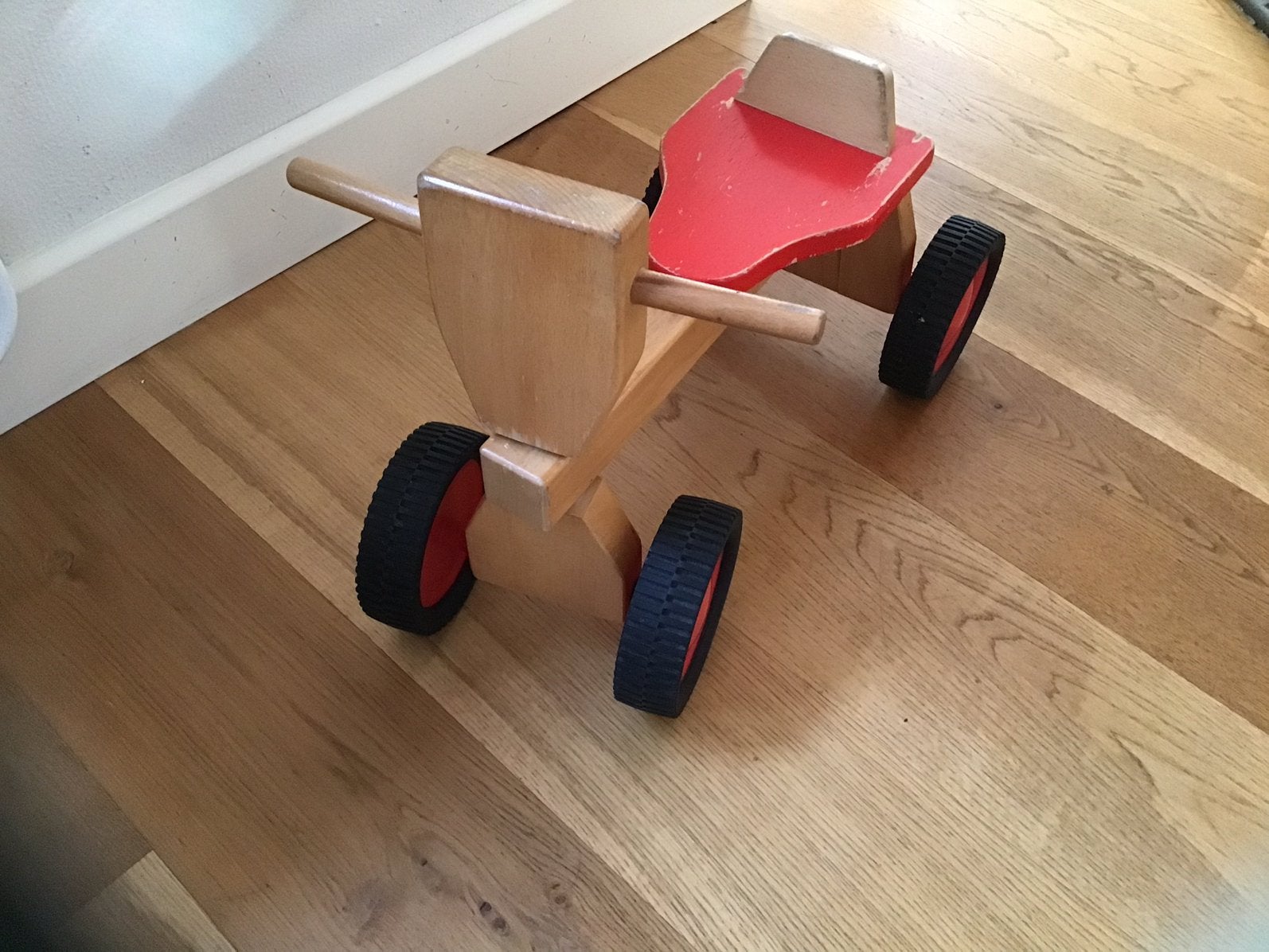 Loopfietsje hout, Ophalen, Gebruikt