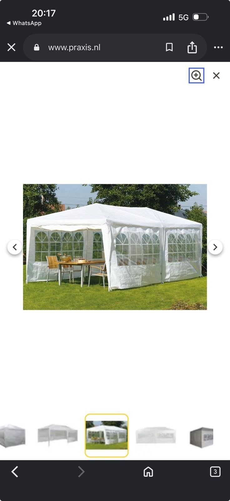 Partytent 6x3 meter - Ideaal voor feesten en evenementen, Gebruikt, Partytent, Minder dan 4 meter, 5 tot 8 meter