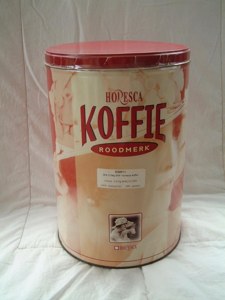 bijzonder vintage groot winkel blik Horesca koffie, Verzamelen, Blikken, Ophalen of Verzenden, Gebruikt, Koffie