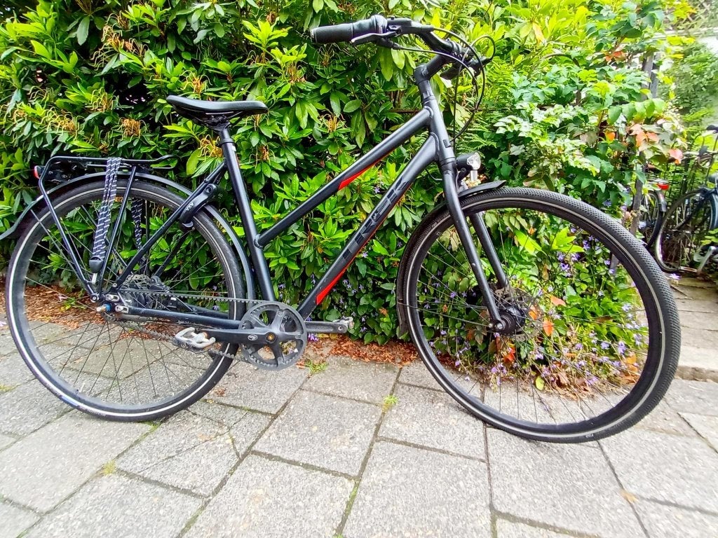 Damesfiets Trek, Fietsen en Brommers, Fietsen | Dames | Damesfietsen, Gebruikt, Overige merken, Versnellingen, 53 tot 56 cm, Schijfrem