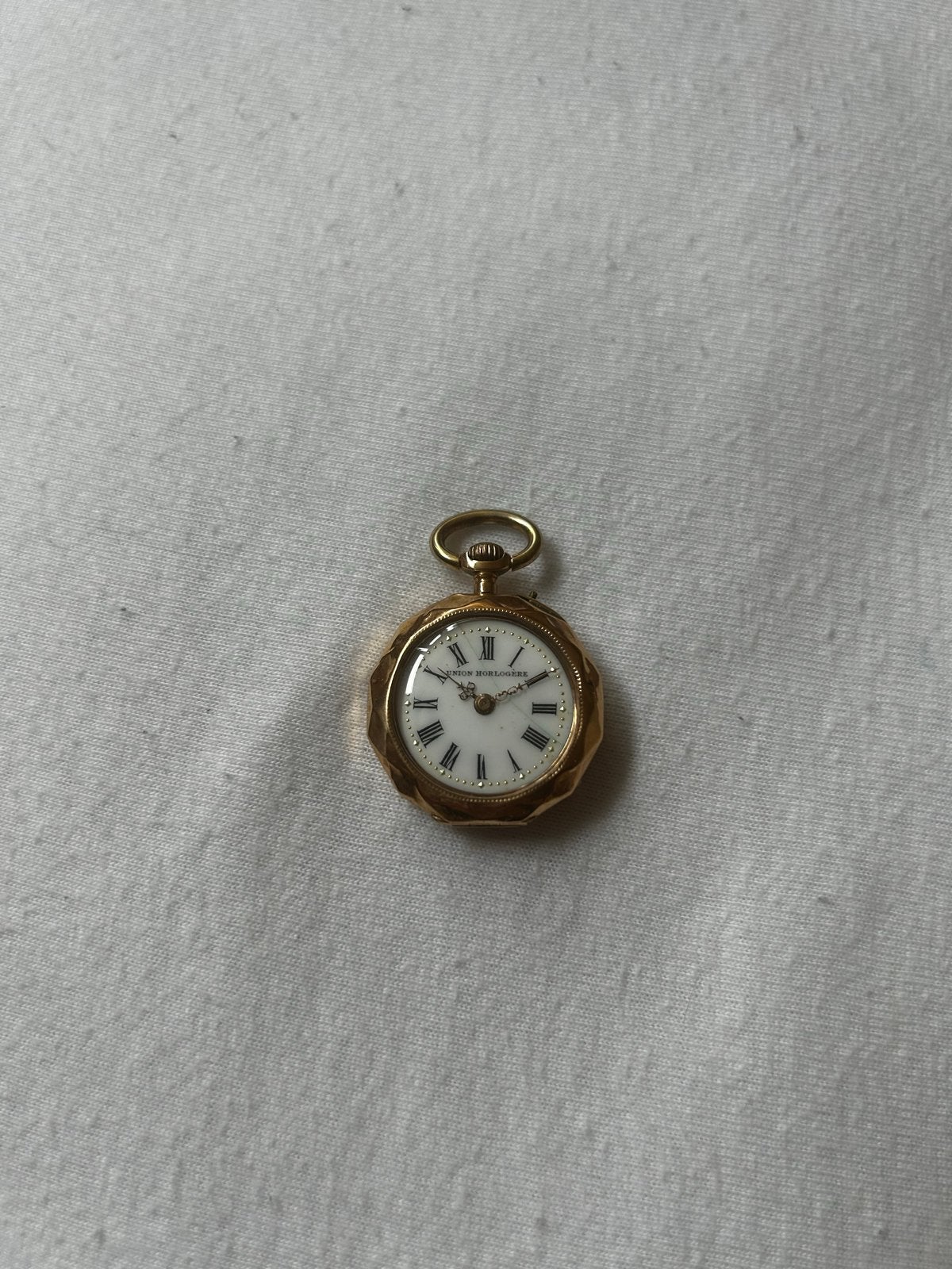 Art Nouveau Dames Fob-Watch 14K Goud, Union Horlogerie, Overige merken, Zakhorloge, Verzenden, 1900 tot 1930