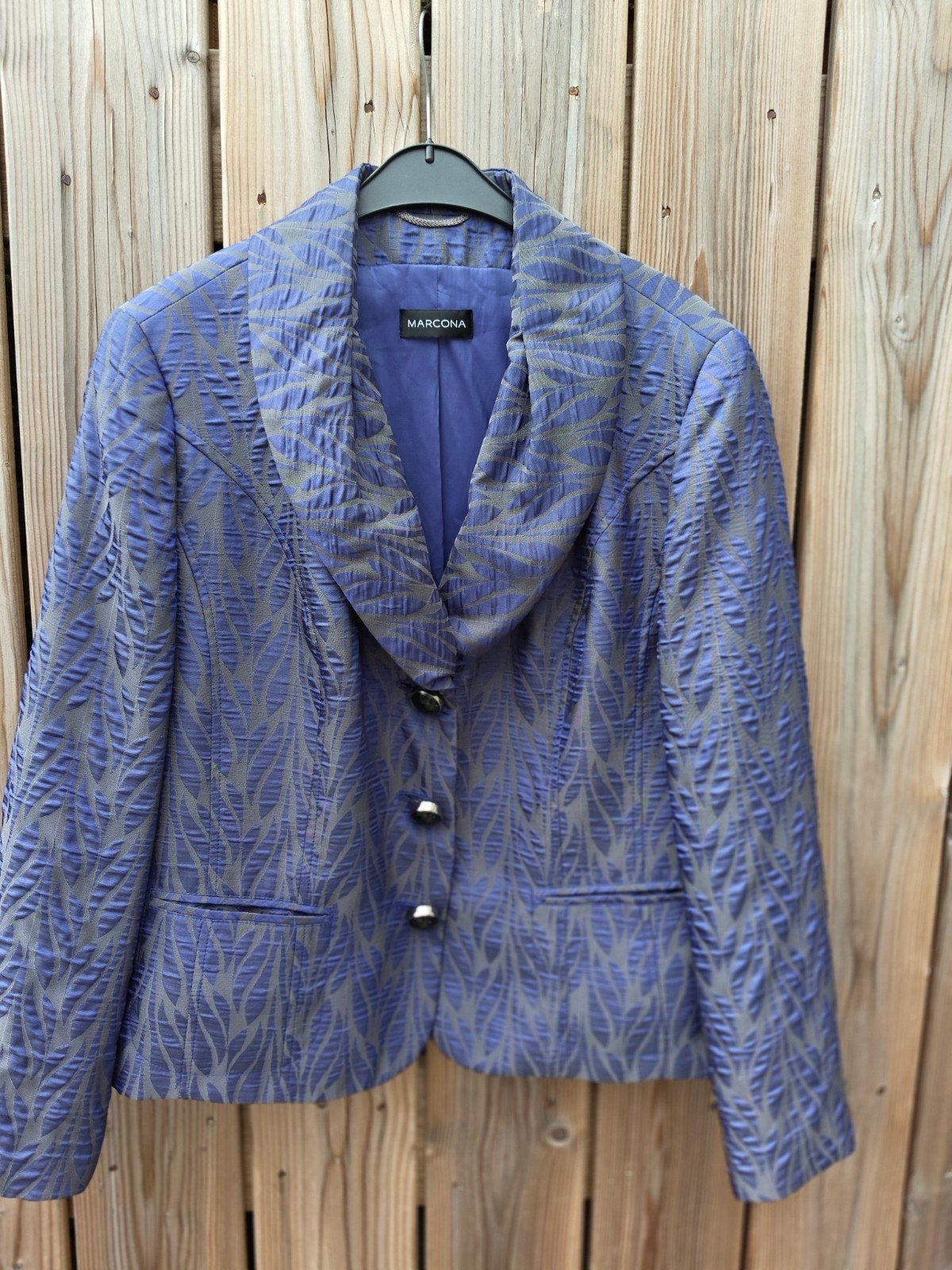 Marcona Jasje - Blauw/Grijs met Patroon, Blauw, Maat 42/44 (L), Ophalen of Verzenden, Zo goed als nieuw