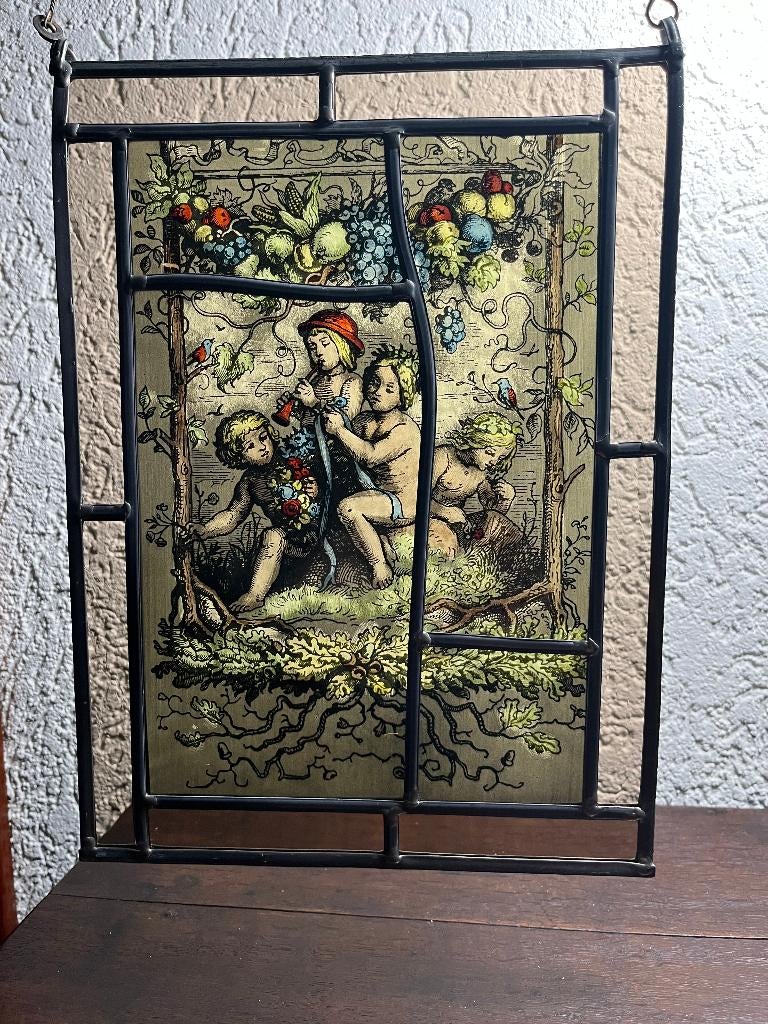 Raamhanger Glas in Lood vintage jaren '60, Ophalen