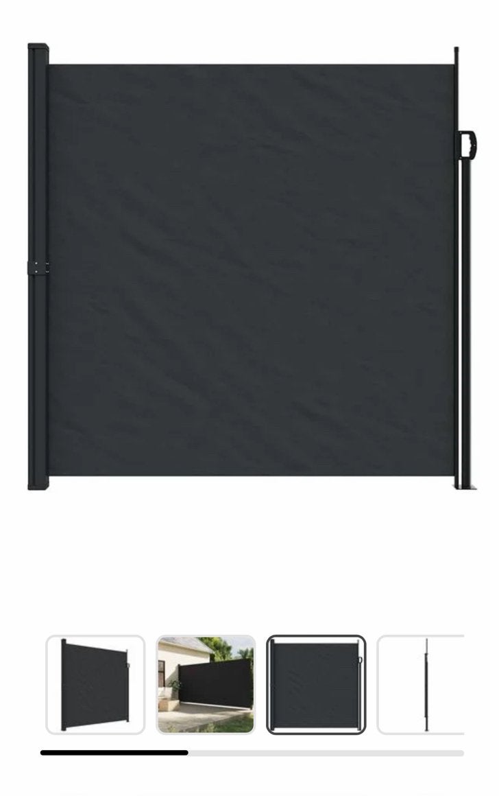 vidaXL Zijscherm Uitschuifbaar Zwart 200x300 cm, Tuin en Terras, Ophalen of Verzenden, Nieuw, Staal, 200 cm of meer