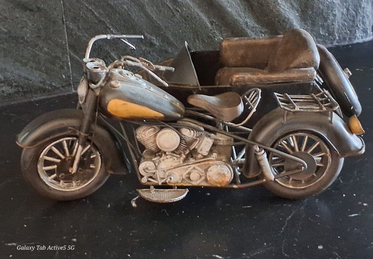 woonaccessoires vintage model motor met zijspan, Ophalen of Verzenden