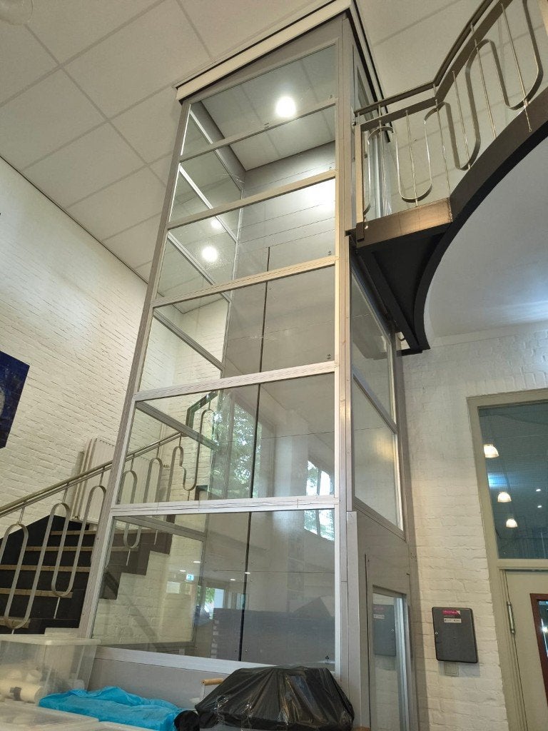 glazen panoramalift personenlift, lift 2 verdiepingen, Ophalen, Gebruikt